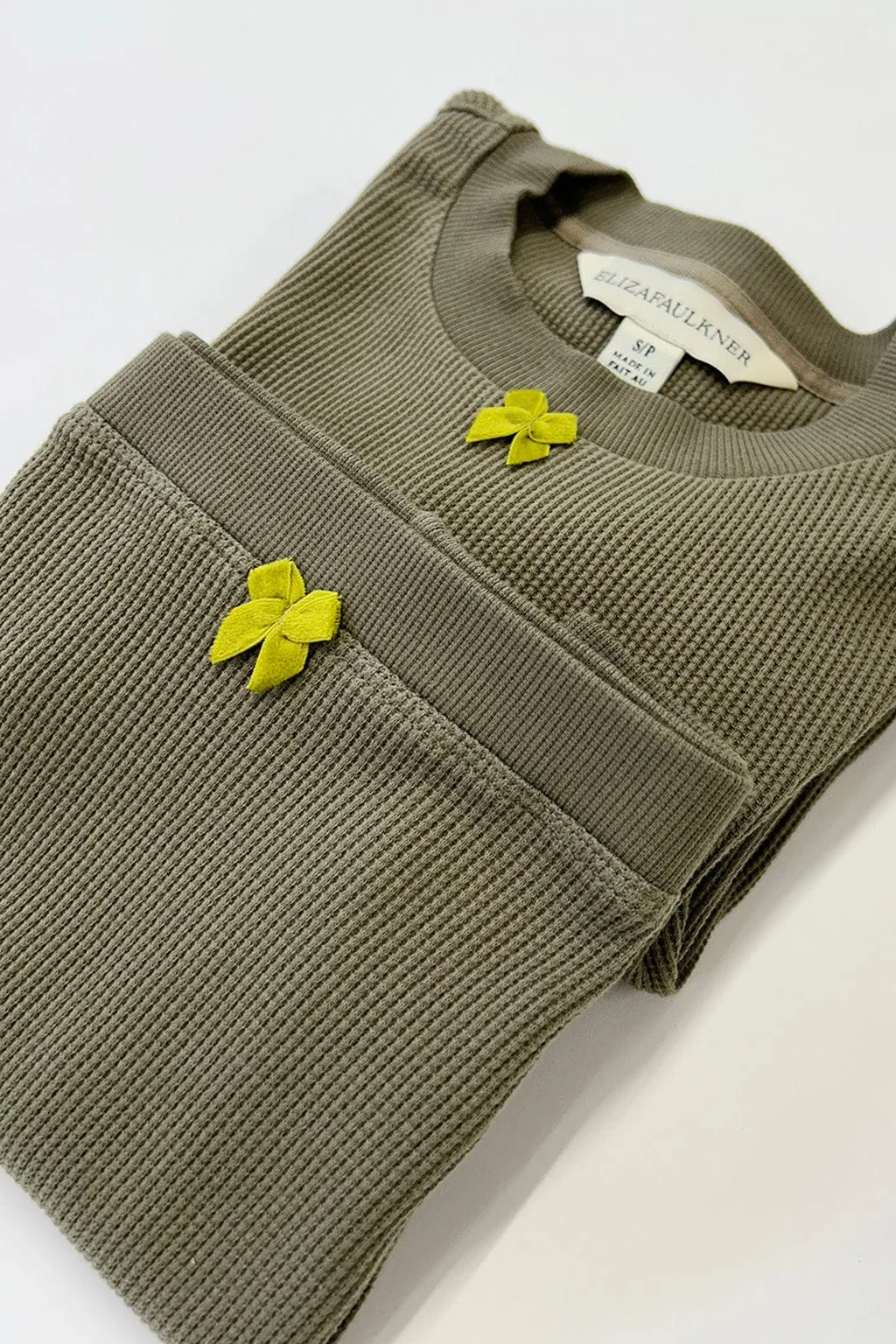 Yuri Waffle Top Olive sold by Eliza Faulkner product image thumbnail 3