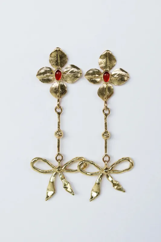 ORAC Willow Bows Golden Earring made by Eliza Faulkner