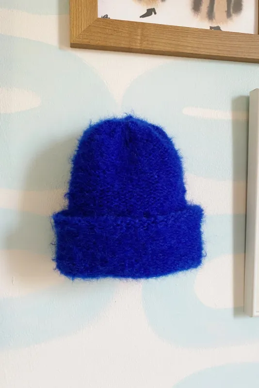 Heirloom Hat Cloud Mohair Beanie Cobalt sold by Eliza Faulkner