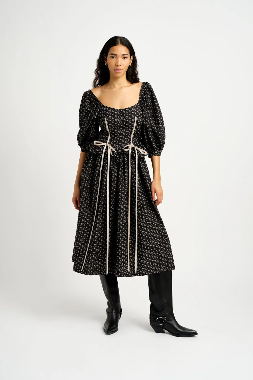 Maria Dress Black Floral sold by Eliza Faulkner