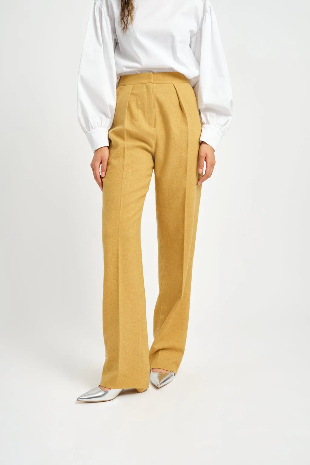 Sample Sabine Pant Yellow Wool sold by Eliza Faulkner