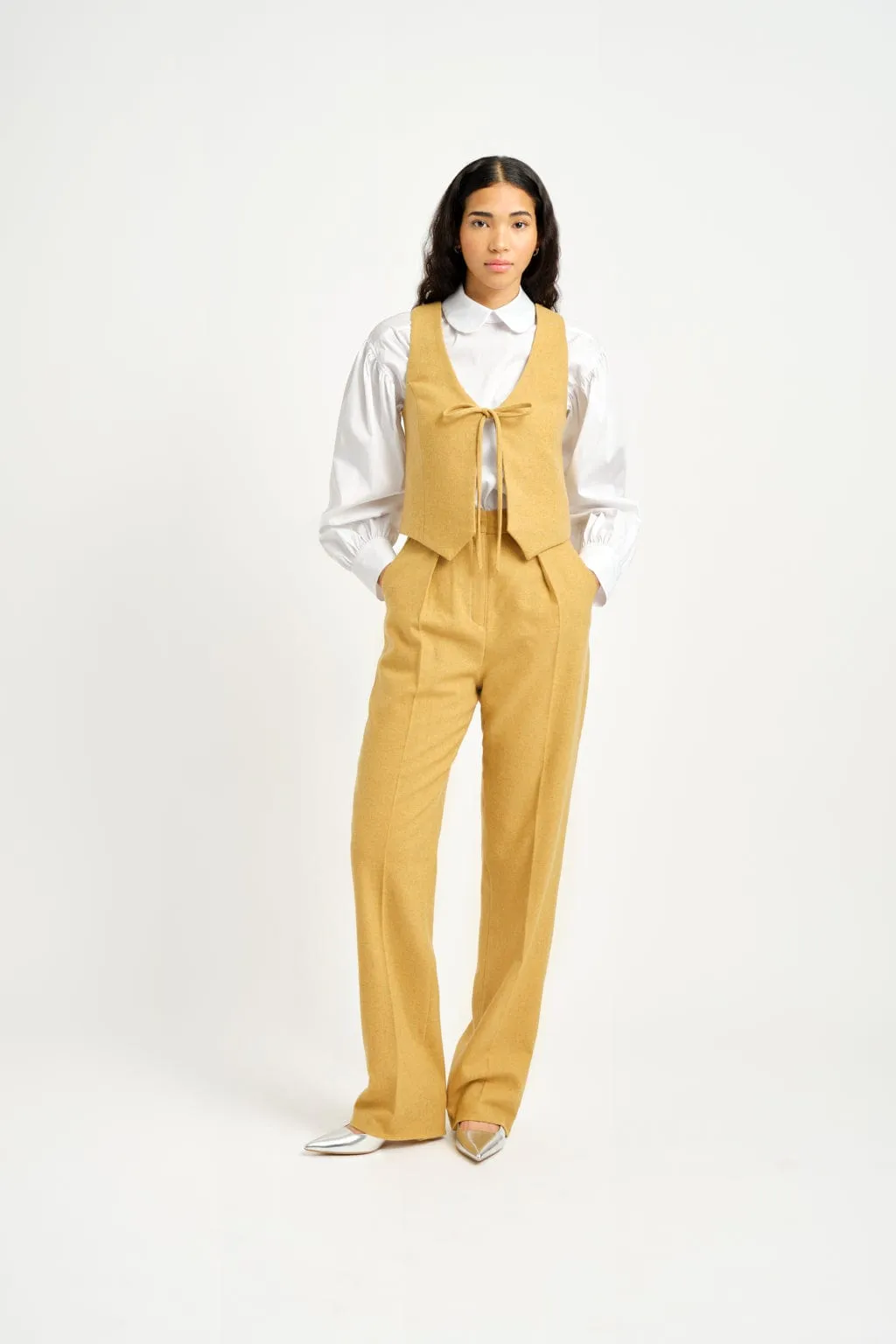 Sample Sabine Pant Yellow Wool sold by Eliza Faulkner product image thumbnail 3
