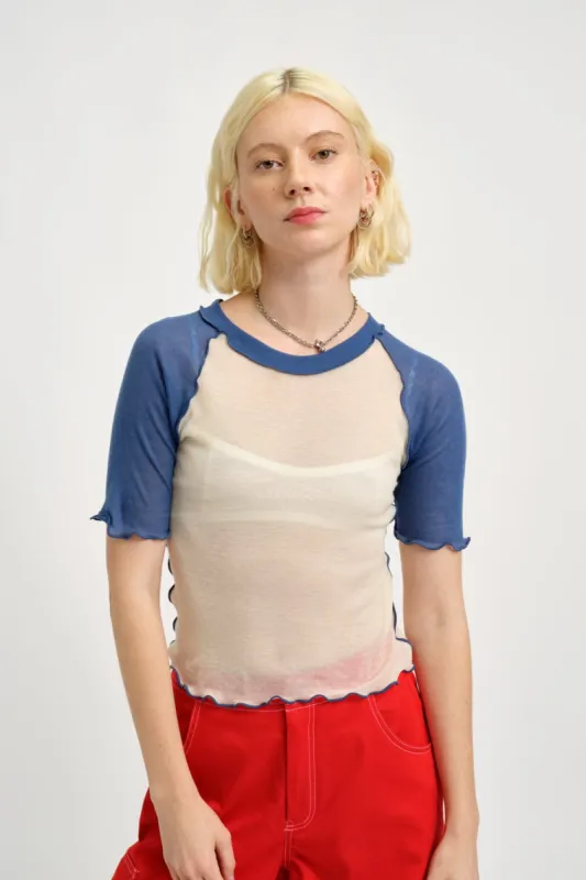Sample Ruth Tee Blue & White sold by Eliza Faulkner