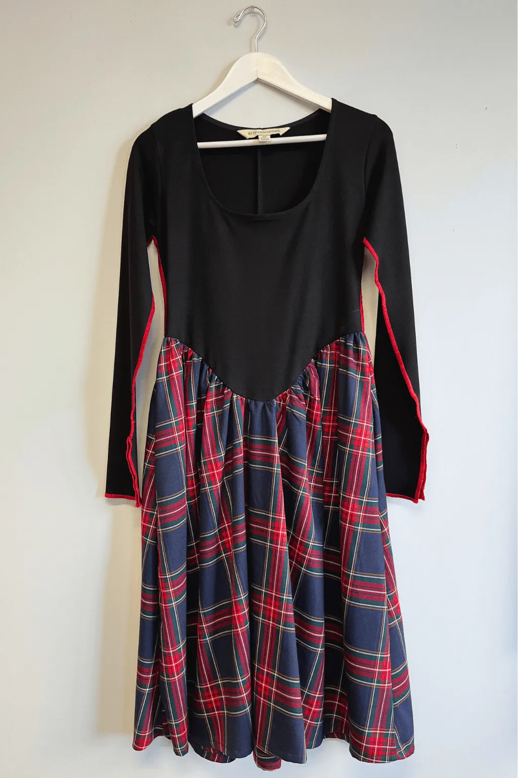 Sample Joan Dress Black And Navy Plaid sold by Eliza Faulkner
