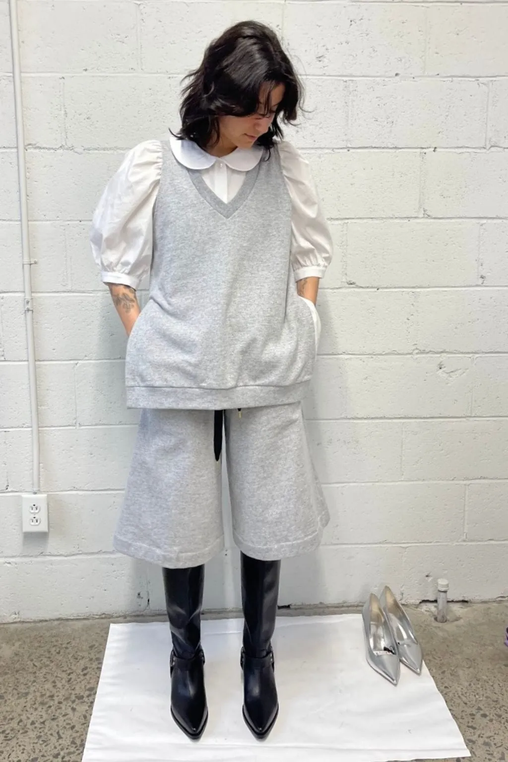 Sample Fleece Vest Top Grey sold by Eliza Faulkner