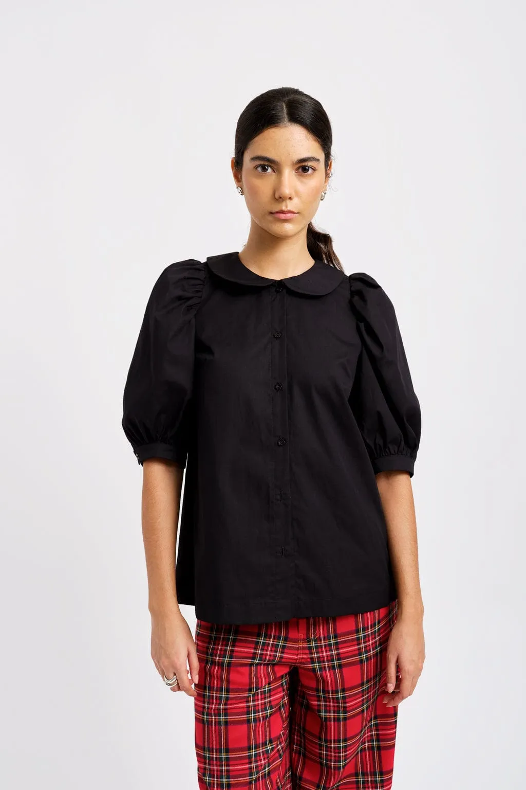 Sample Evie Blouse Black Cotton sold by Eliza Faulkner