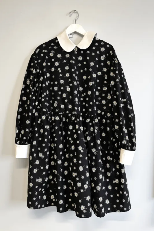 Sample Dress Black Cotton Evil Flower made by Eliza Faulkner