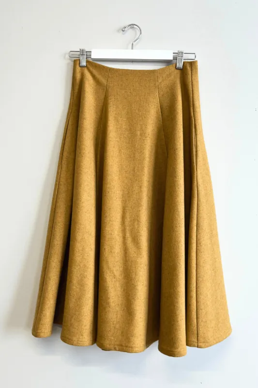Sample Berkley Midi Skirt Yellow Wool made by Eliza Faulkner
