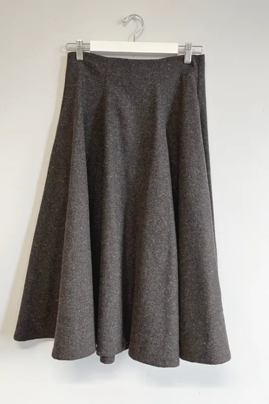 Sample Berkley Midi Skirt Dark Grey Wool made by Eliza Faulkner