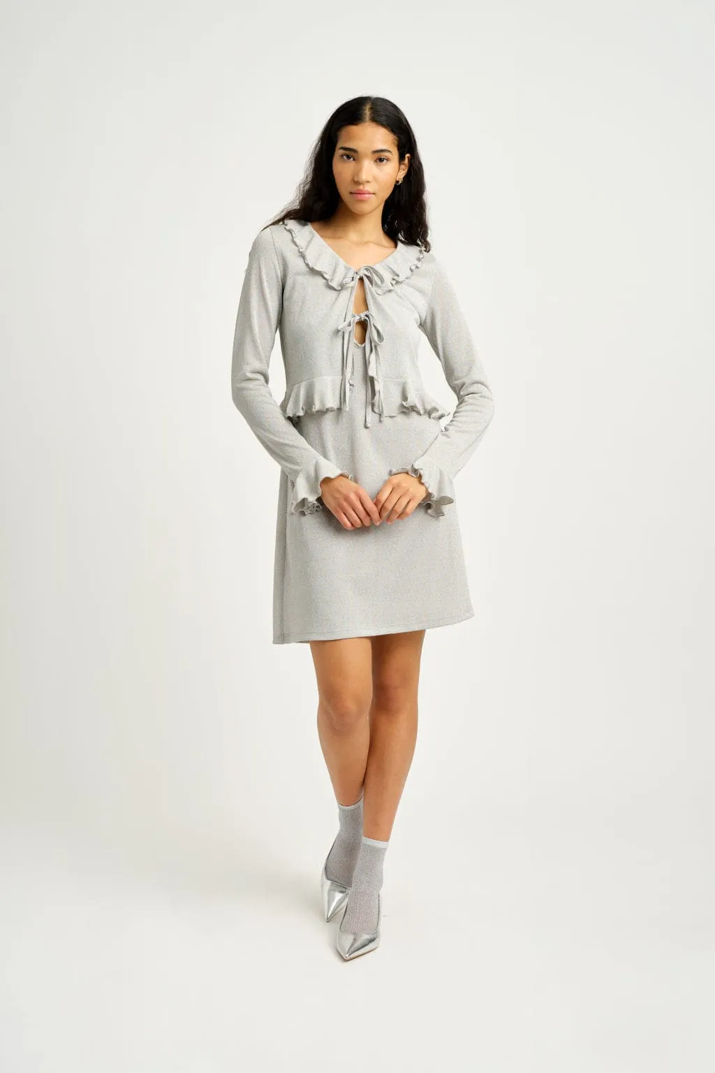 Sample Andy Slip Dress Silver Shimmer sold by Eliza Faulkner product image thumbnail 3