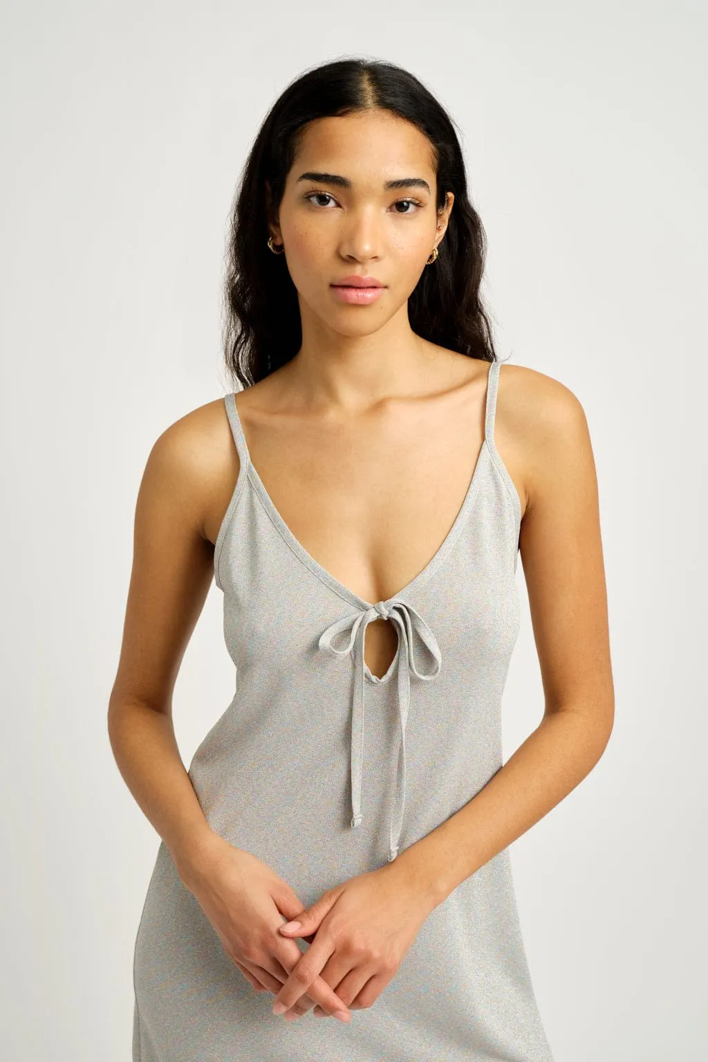 Sample Andy Slip Dress Silver Shimmer sold by Eliza Faulkner product image thumbnail 2