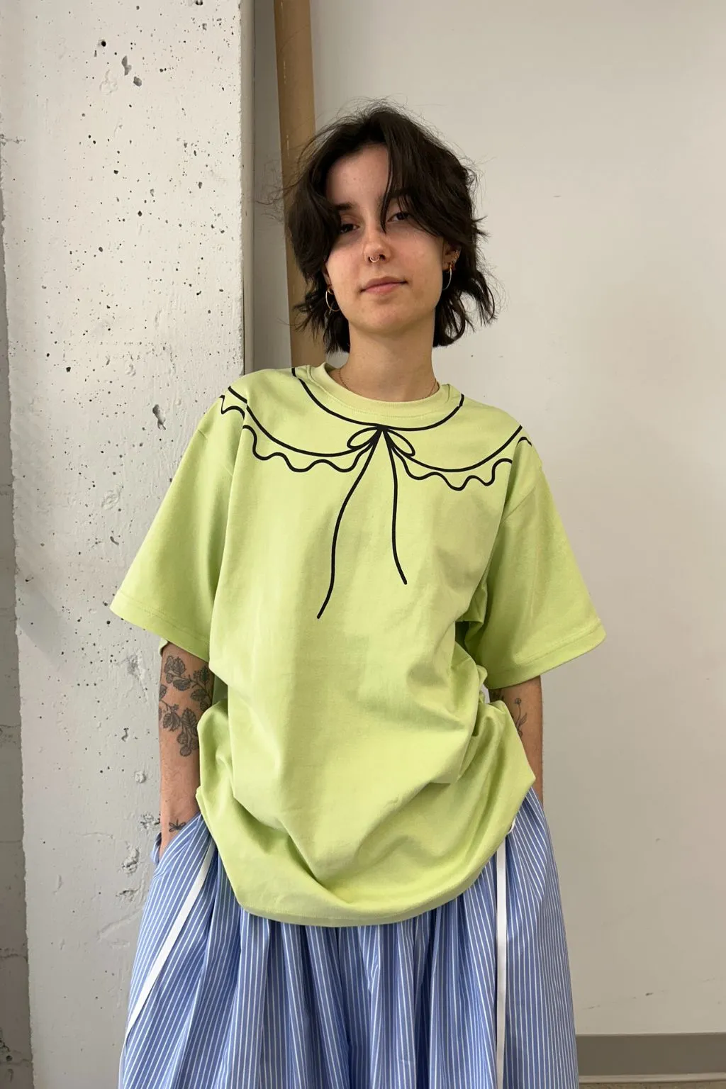 Cotton Trompe L'oeil Tee Green sold by Eliza Faulkner product image thumbnail 2