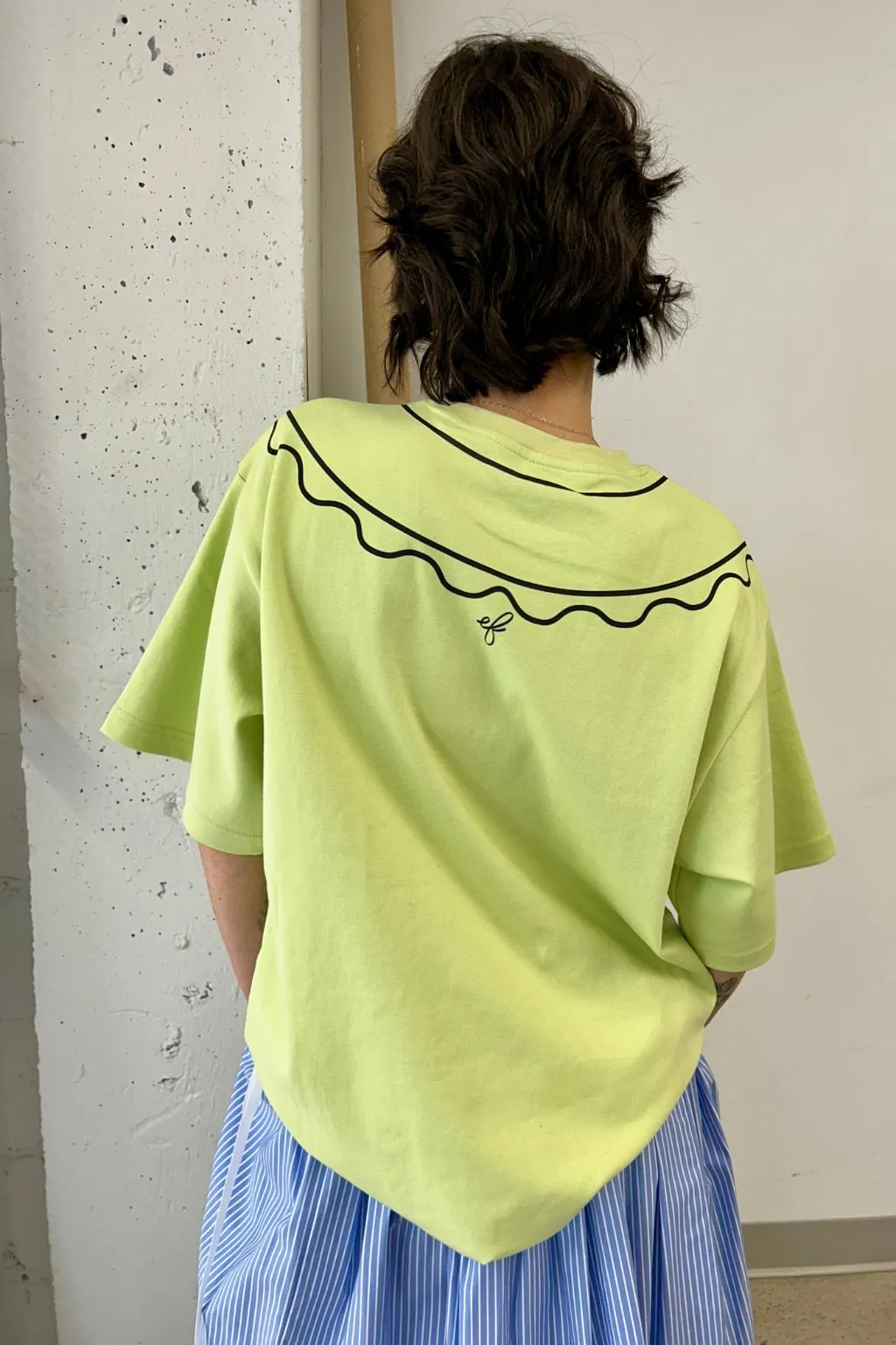 Cotton Trompe L'oeil Tee Green sold by Eliza Faulkner product image thumbnail 3