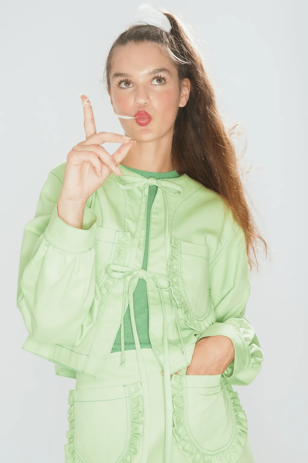 Sample Carrie Jacket Green Twill sold by Eliza Faulkner