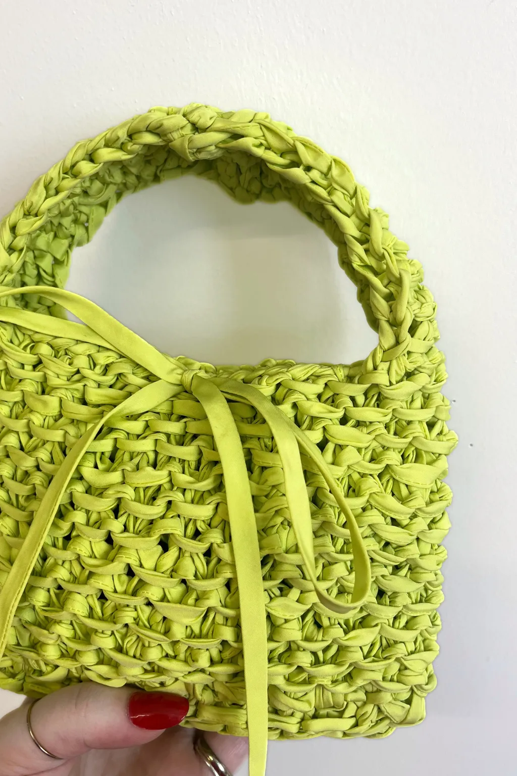 Crochet Bag Chartreuse Taffeta sold by Eliza Faulkner product image thumbnail 3