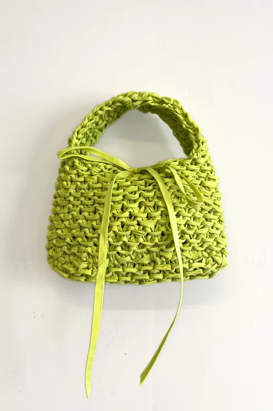 Crochet Bag Chartreuse Taffeta sold by Eliza Faulkner