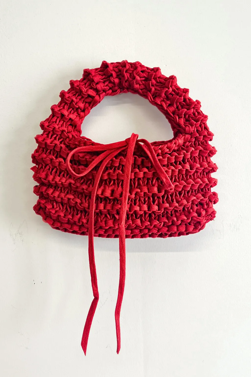 Crochet Bag Red Linen sold by Eliza Faulkner
