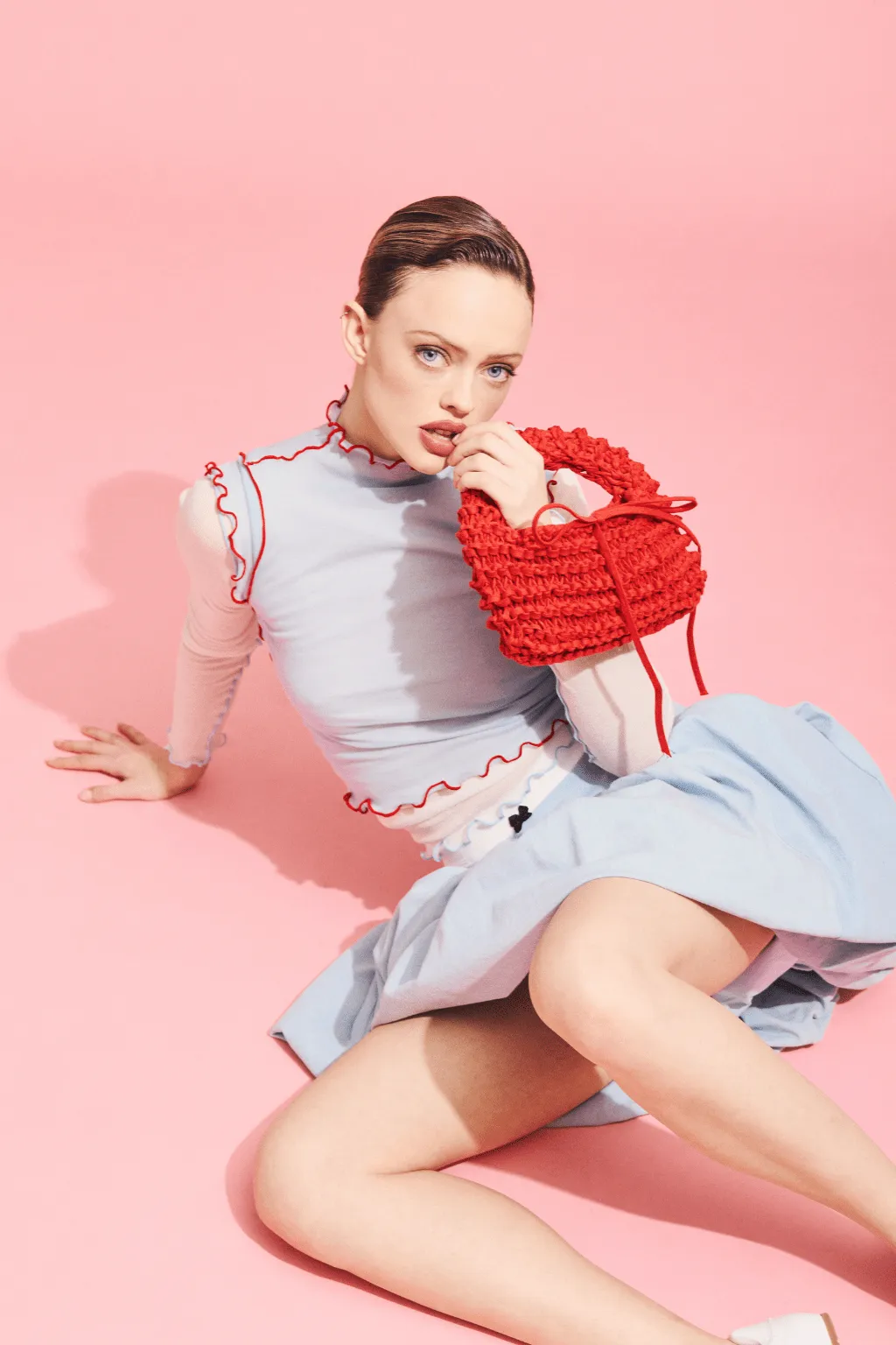 Crochet Bag Red Linen sold by Eliza Faulkner product image thumbnail 2