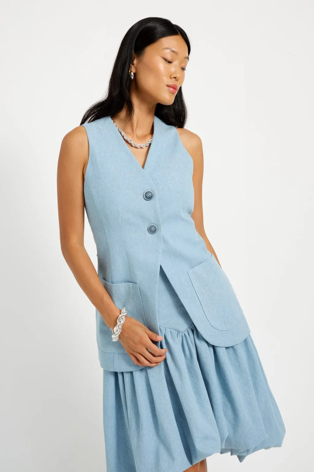 Annie Vest Light Blue Denim sold by Eliza Faulkner product image thumbnail 2