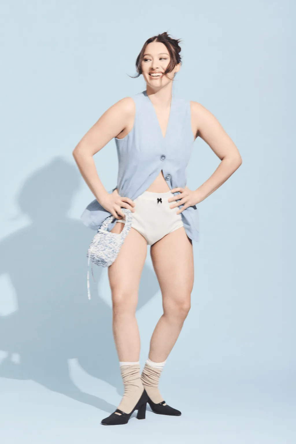 Annie Vest Light Blue Denim sold by Eliza Faulkner