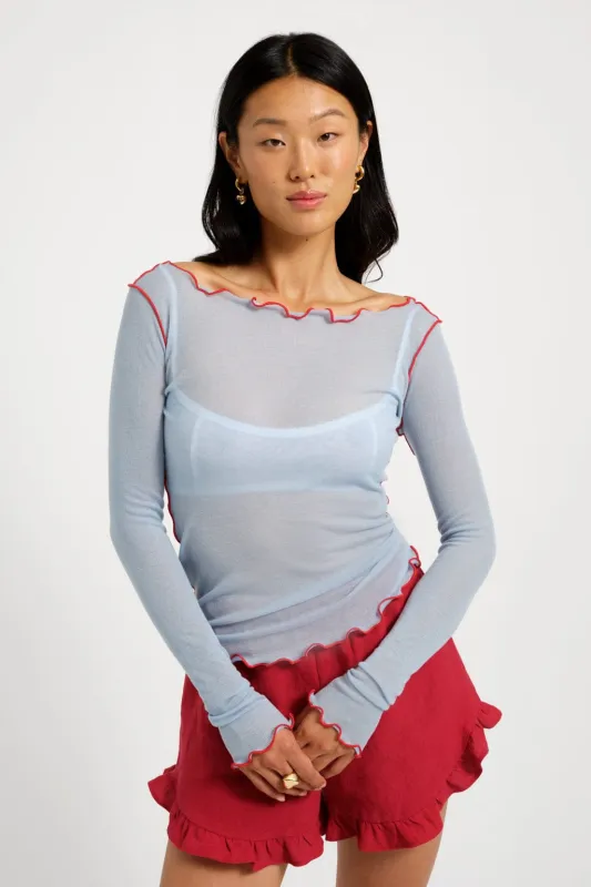 Jess Top Icey Blue sold by Eliza Faulkner