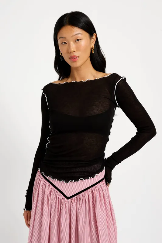 Jess Top Black sold by Eliza Faulkner