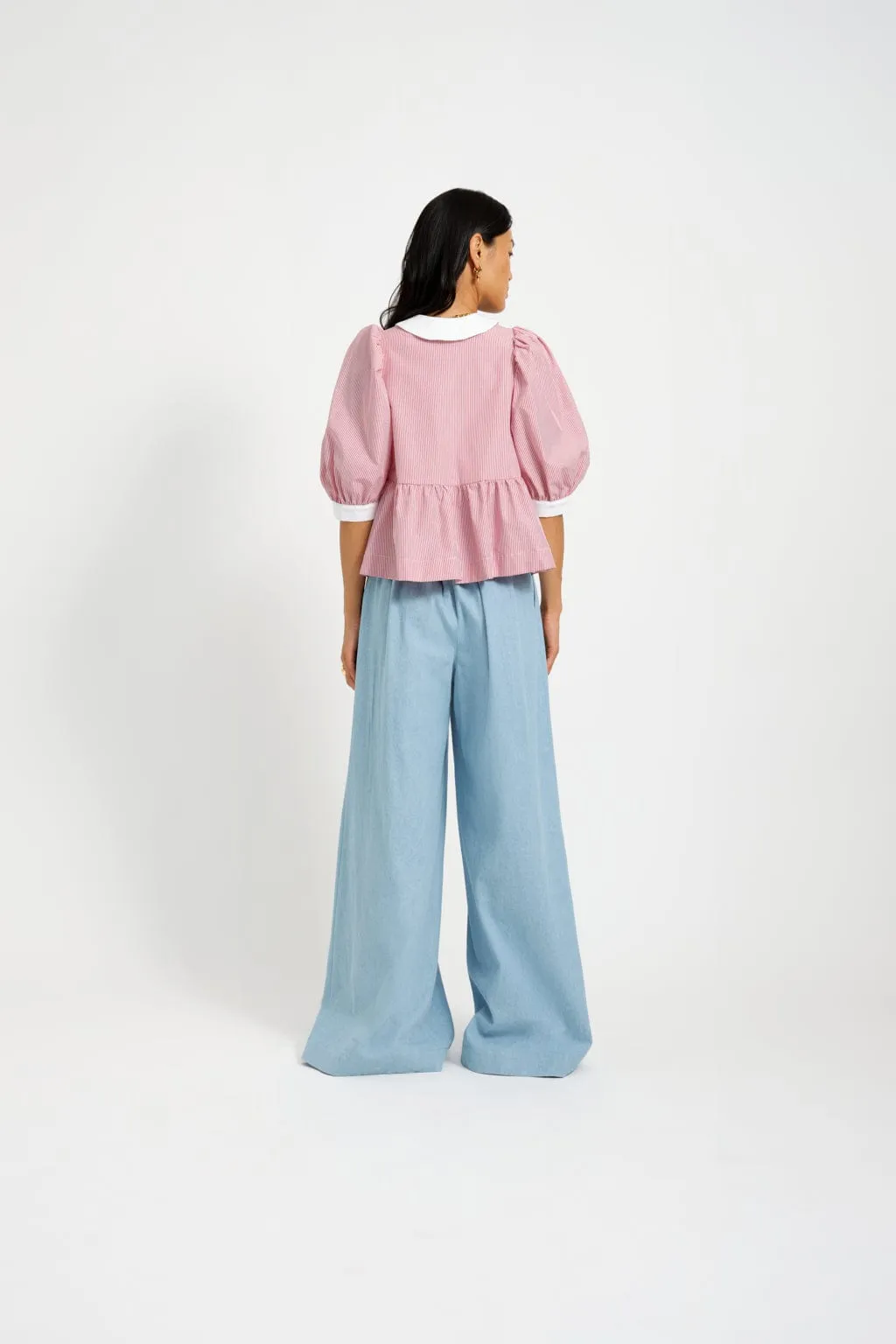 Georgie Blouse Red Pinstripe sold by Eliza Faulkner product image thumbnail 4