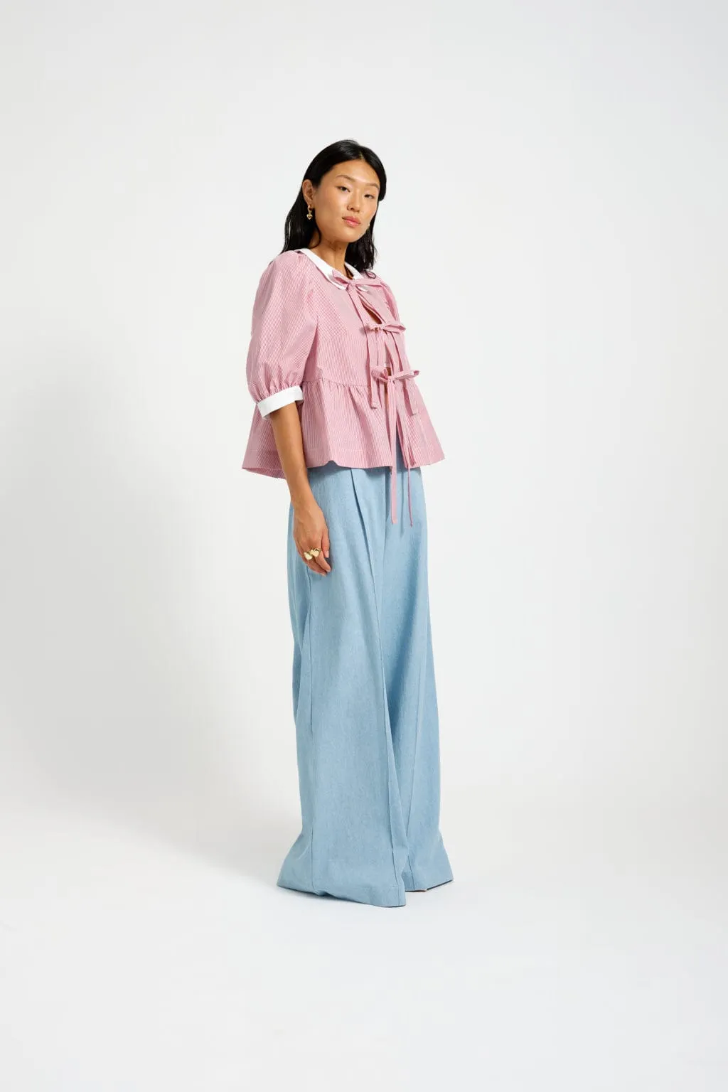 Georgie Blouse Red Pinstripe sold by Eliza Faulkner product image thumbnail 2