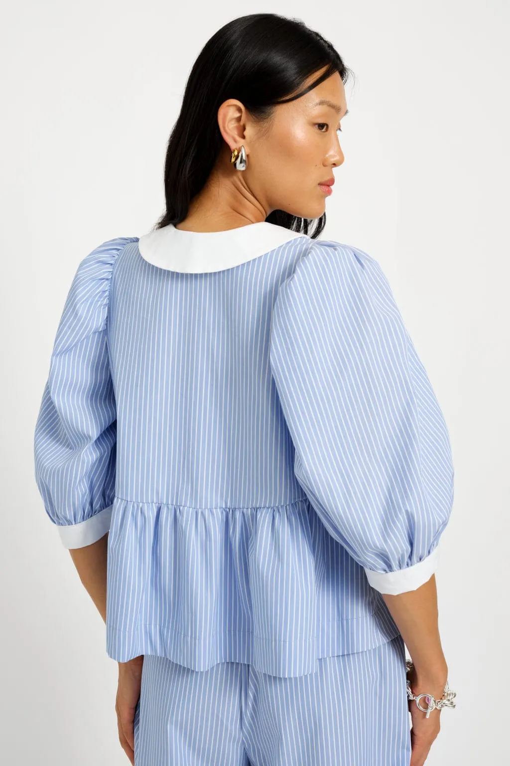 Georgie Blouse Blue Pinstripe sold by Eliza Faulkner product image thumbnail 4