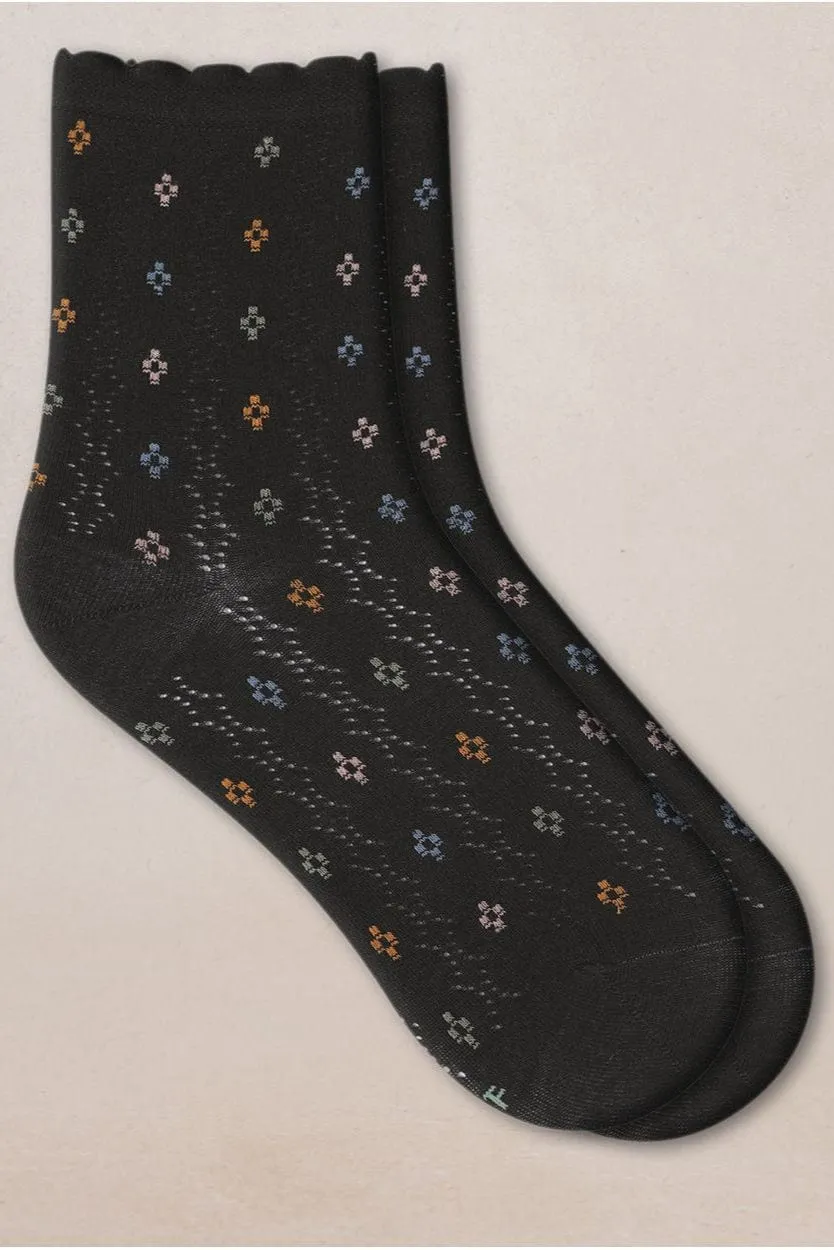 Bleuforêt Cotton Sock Small Diamond Black sold by Eliza Faulkner product image thumbnail 2