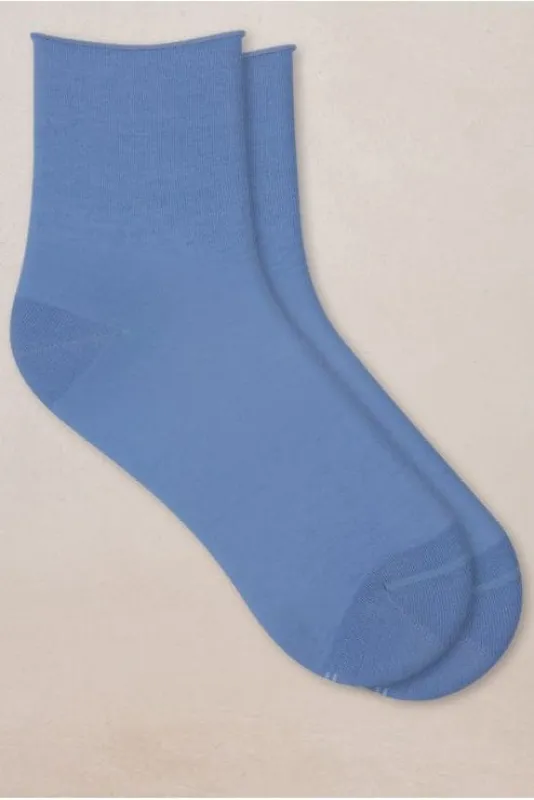 Bleuforêt Velvet Cotton Sock Blue sold by Eliza Faulkner