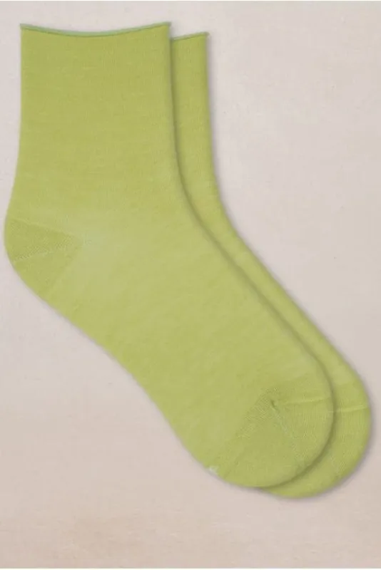 Bleuforêt Velvet Cotton Sock Green sold by Eliza Faulkner
