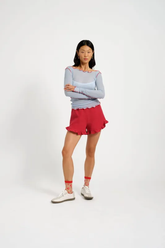 Baxter Short Maroon Red Linen made by Eliza Faulkner
