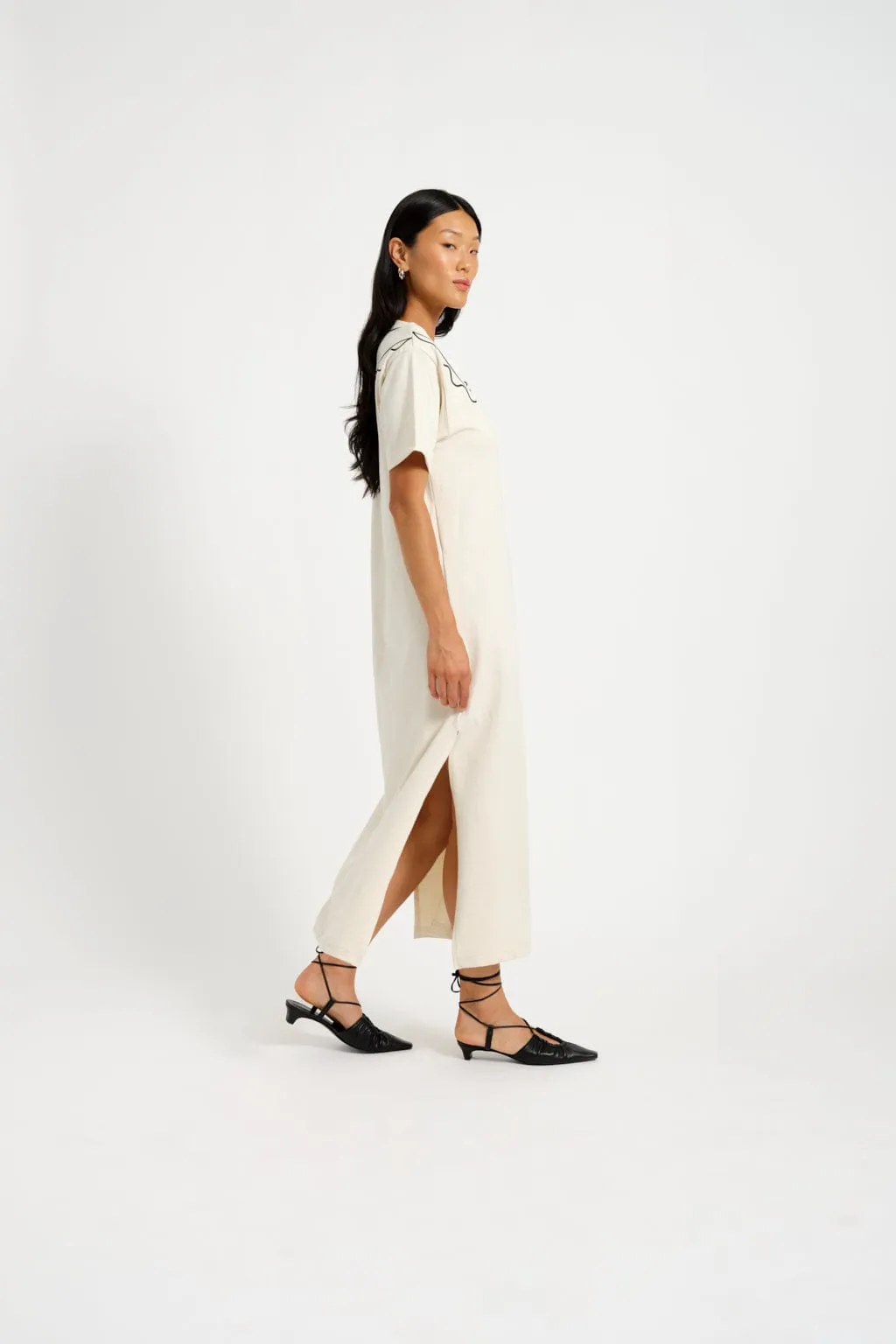 Cotton Trompe L'oeil Dress Beige sold by Eliza Faulkner product image thumbnail 3