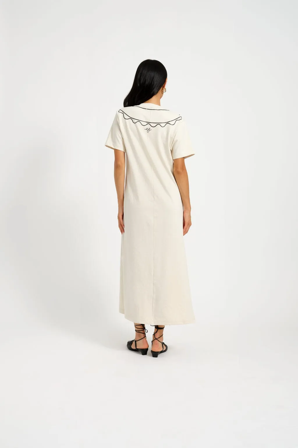 Cotton Trompe L'oeil Dress Beige sold by Eliza Faulkner product image thumbnail 2