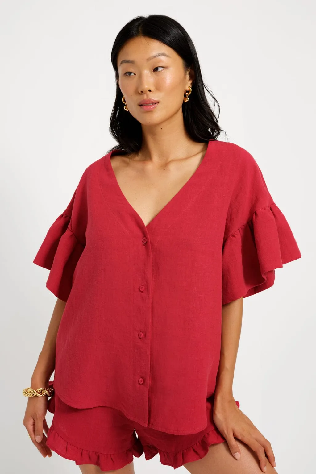 Dottie Blouse Red sold by Eliza Faulkner