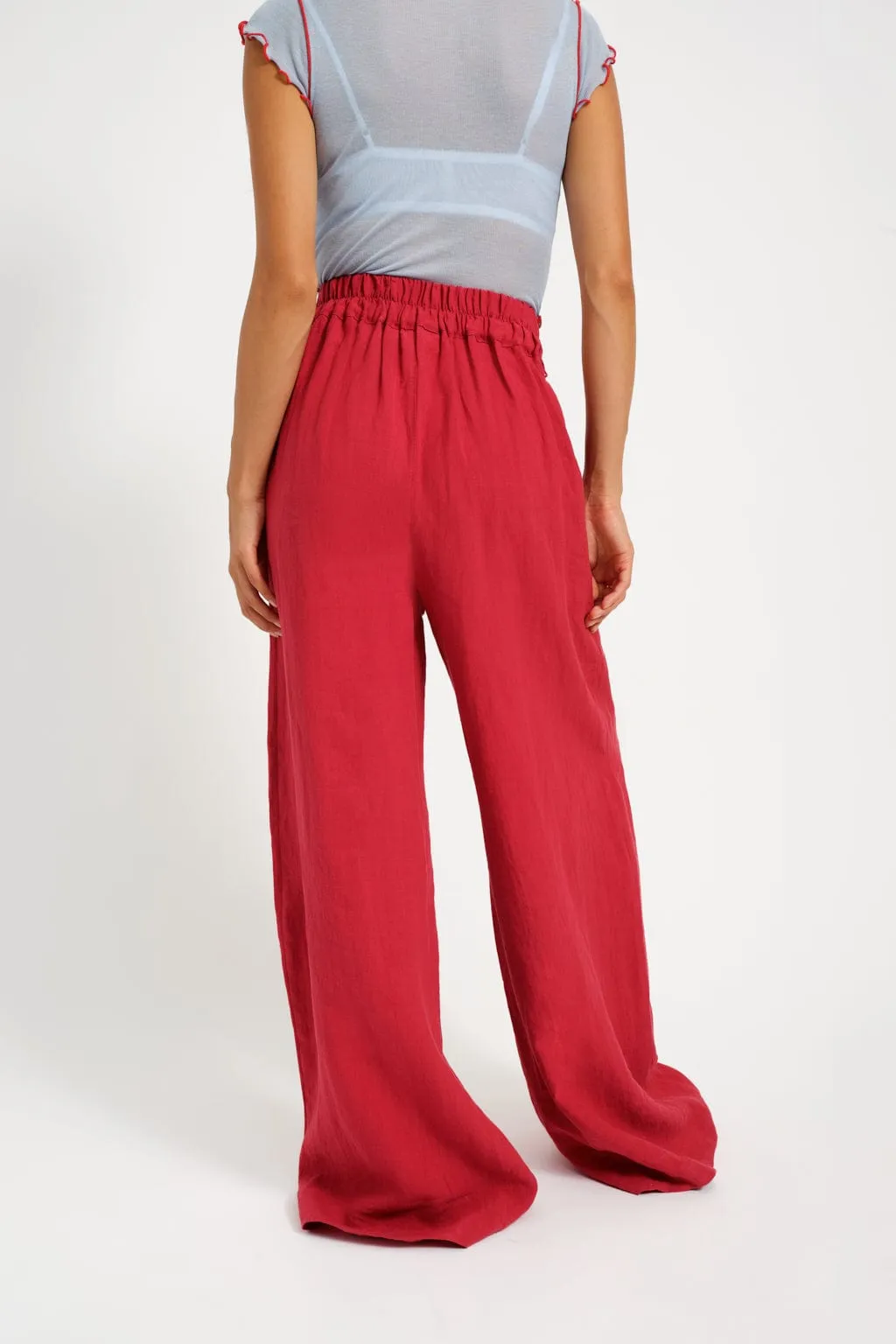 Romy Pant Maroon Red Linen sold by Eliza Faulkner product image thumbnail 3