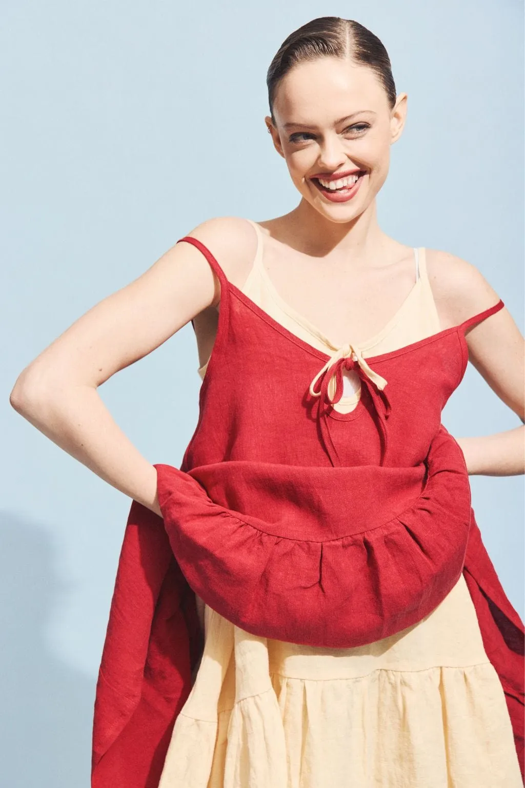 Kaia Dress Maroon Red sold by Eliza Faulkner product image thumbnail 5