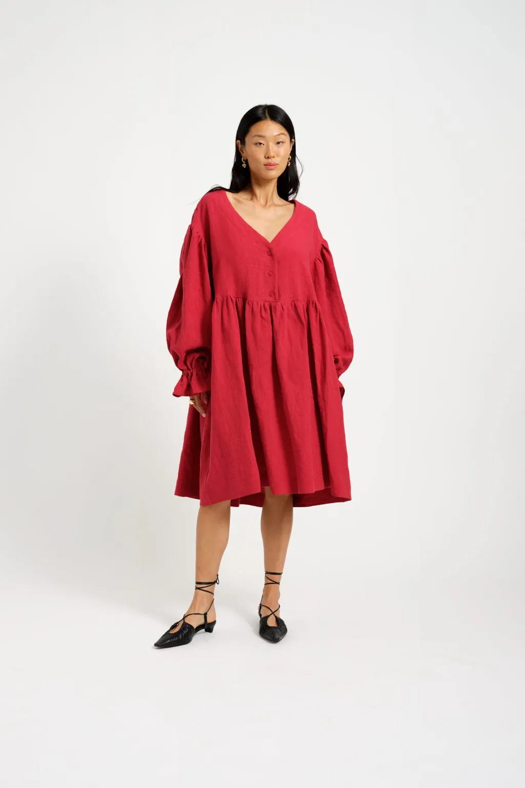 Heather Dress Maroon Red sold by Eliza Faulkner