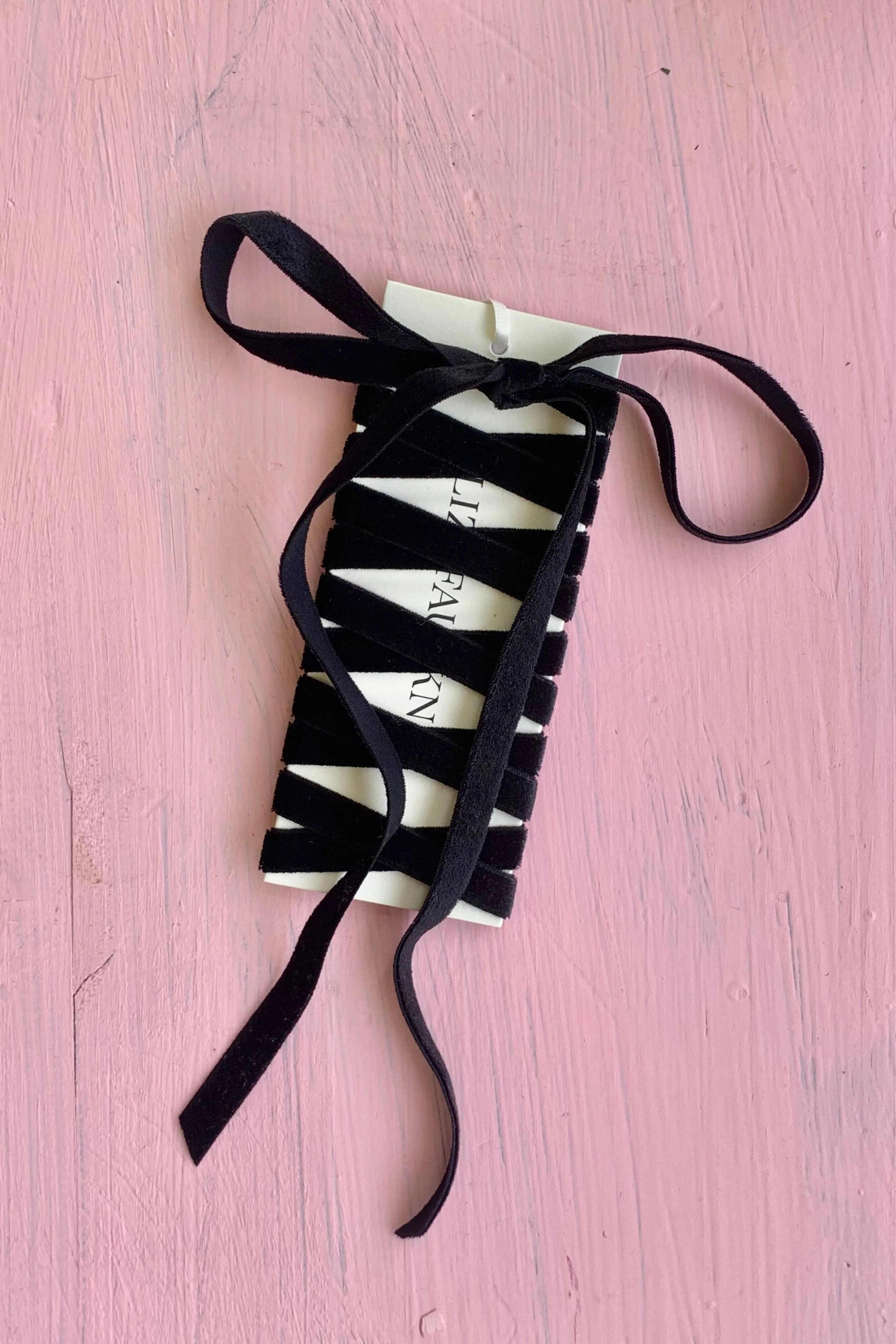 Bow-tie Spaghetti Strap Black Velvet sold by Eliza Faulkner