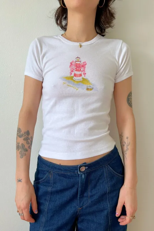 Cotton Printed Lighthouse Tee sold by Eliza Faulkner