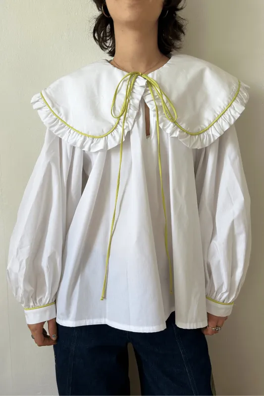 Sawyer Top White and Green sold by Eliza Faulkner