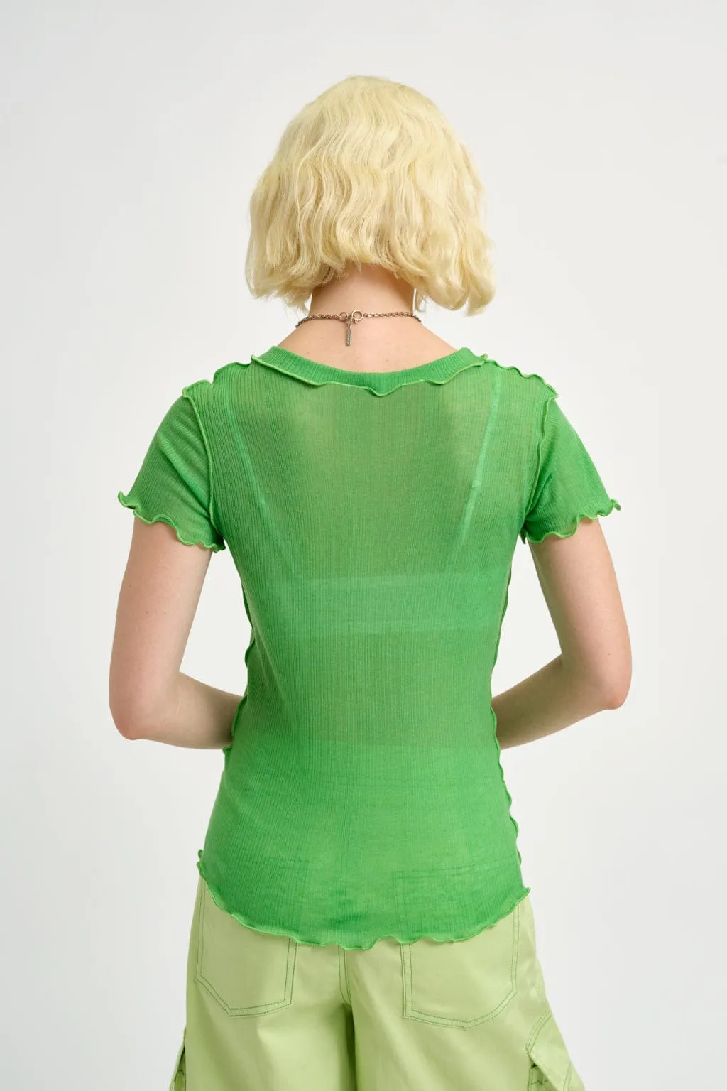 Shortsleeve Rib Tee Apple Green sold by Eliza Faulkner product image thumbnail 2