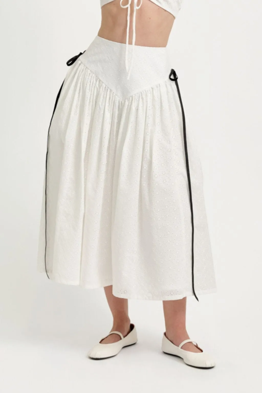 Sample Lucille Skirt White Cotton Eyelet sold by Eliza Faulkner