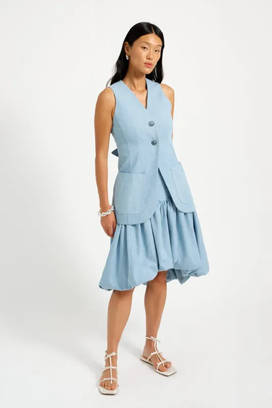 Imperfect Annie Vest Light Blue Denim sold by Eliza Faulkner
