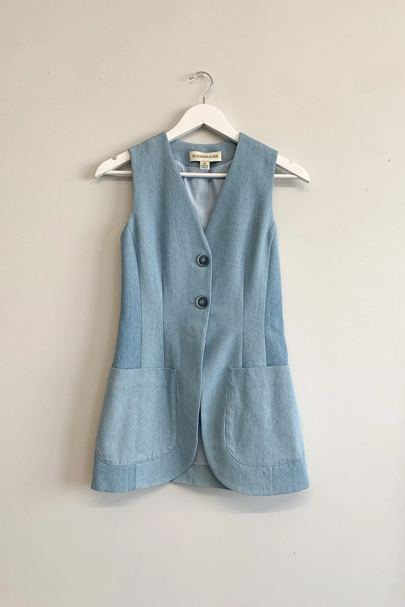 Imperfect Annie Vest Light Blue Denim sold by Eliza Faulkner product image thumbnail 2