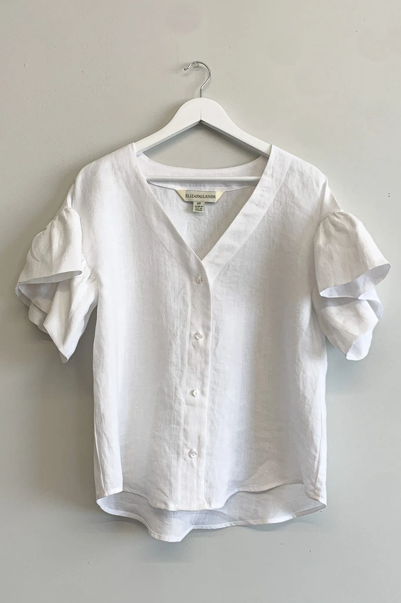 Imperfect Dottie Blouse White Linen sold by Eliza Faulkner product image thumbnail 2