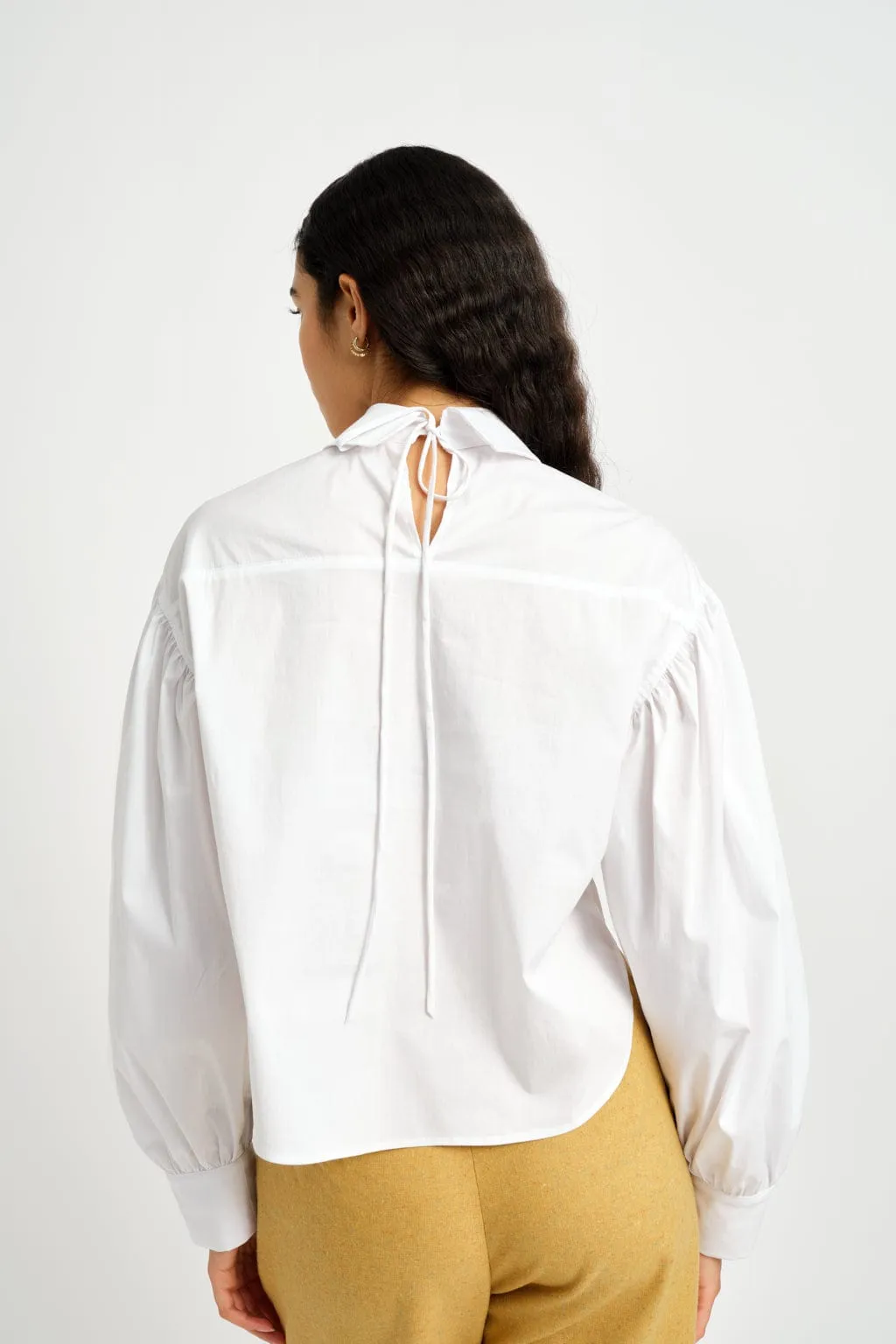 Imperfect Leni Shirt White Cotton sold by Eliza Faulkner product image thumbnail 2