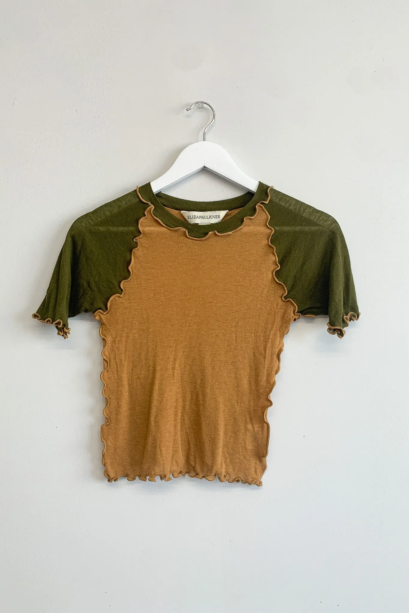 Secondhand Ruth Tee Green and Camel sold by Eliza Faulkner