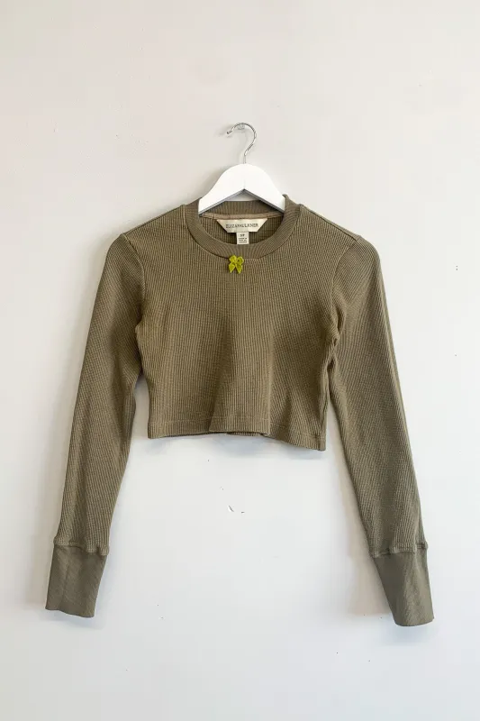 Secondhand Olive Yuri Waffle Top made by Eliza Faulkner